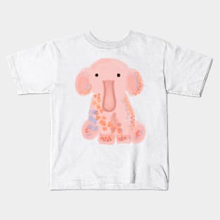 Cute pink floral elephant Kids T-Shirt